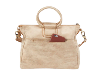 Sheila Medium Satchel, Metallic Leather