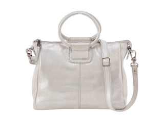 Sheila Medium Satchel, Metallic Leather