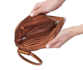 Sable Wristlet, Polished Leather