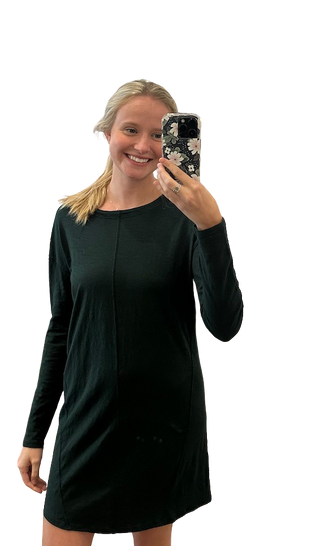 L/S Seamed Dreess, Mossy Green