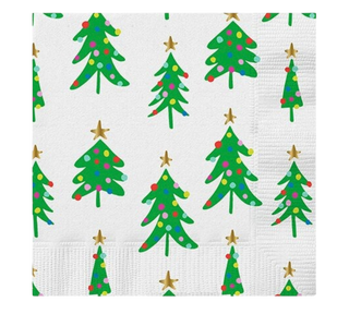 Beverage Napkins, Christmas Trees