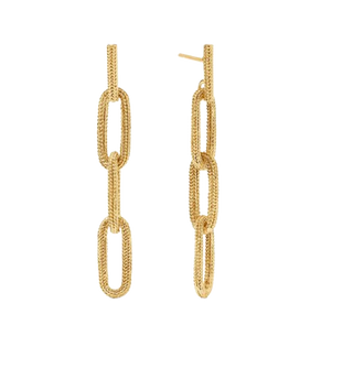 Cheval Paperclip Link Earring, Gold