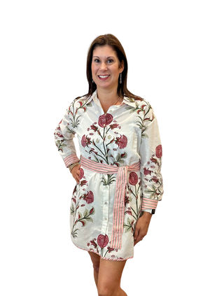 Clove Dress w/ Belt, Red Vine