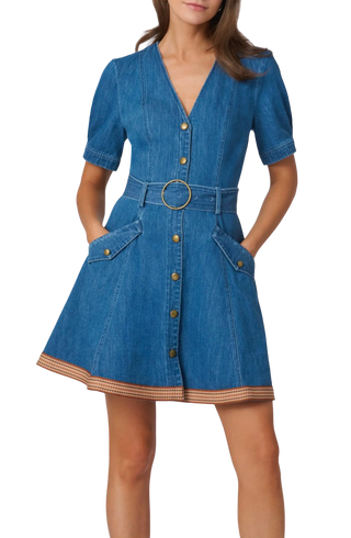 Payton Dress, Denim/Neutral Multi