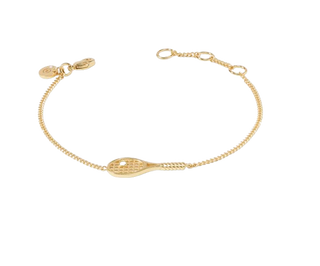 Tennis Racquet Delicate Bracelet, Gold