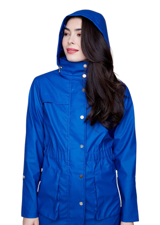 R3895-E2183 100% Waterproof Rain Jacket, Lapis