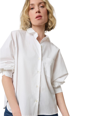 Striped Button Down Shirt, White