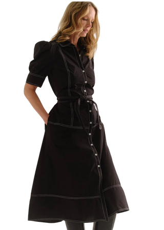 Francesca Midi Dress, Noir