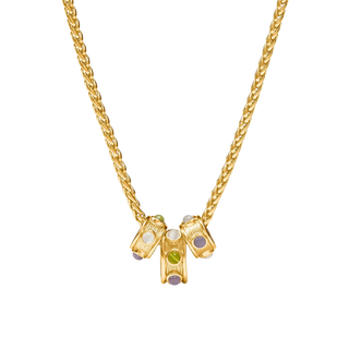 Cobblestone Loop Necklace - Multi Stone Cat'S Eye