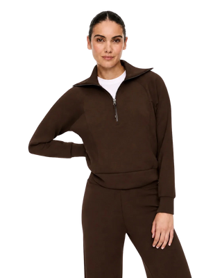 Spanx Airessentials® Half Zip, Umber Root