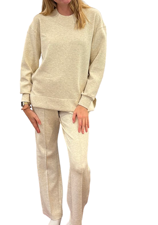 Brushed Flare Pant, Heather Cream