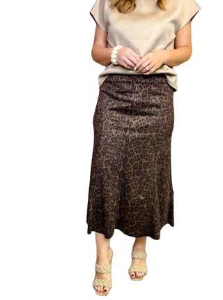Long Animal Print Skirt JH2502-BR