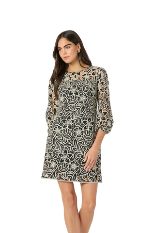 Holland Dress, Jet/Sand