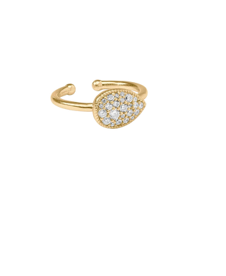 Pave Teardrop Stacking Ring, OS