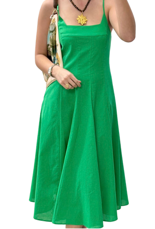 Fitted & Flared Sundress, Green