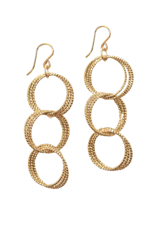 3 Circle Etched Earrings