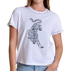 Embroidered Tee, Auburn