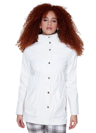 R3895-E2183 100% Waterproof Rain Jacket, White