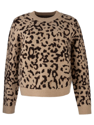 Gisela Animal Print Sweater, Beige/Brown