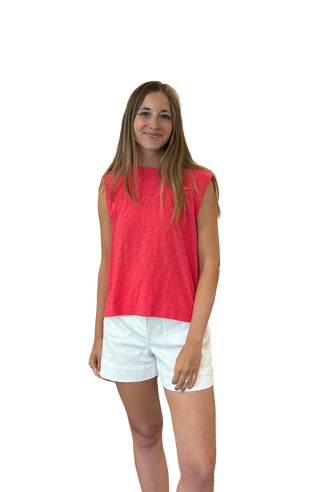 Snap Back Muscle Tee, Camelia