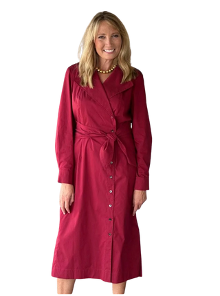 Hughie Midi Dress Weathercloth, Red
