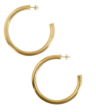 Arlene Hoops, Brushed 18K Gold Plated