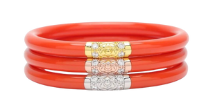 Three Kings All Weather Bangles, Coral