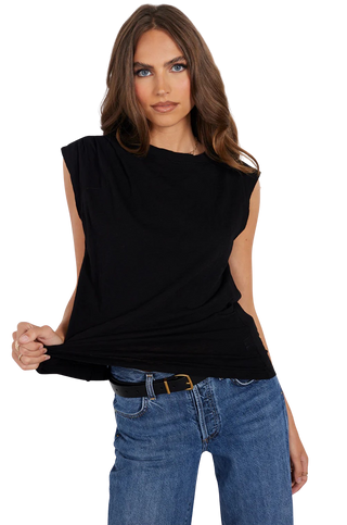 Cowl Muscle Tank, Black