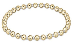 Classic Grateful Pattern 4mm Bead Bracelet Mixed Metal