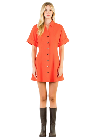 Button Down Short Dress, RA