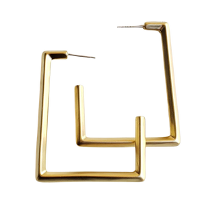 Large Square Brushed Hoops
