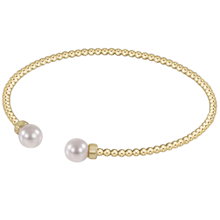 Classic Gold 2mm Bead Cuff Pearl