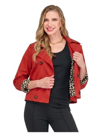 Short Trench Jacket, Flame