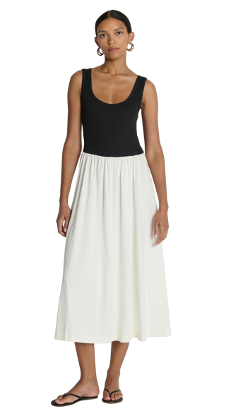 Karla Midi Dress, Porcelain Color Block