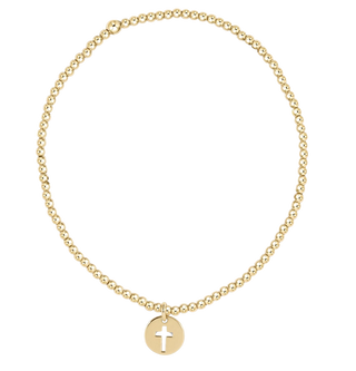 Classic Gold 2mm Bead Bracelet w/ charm