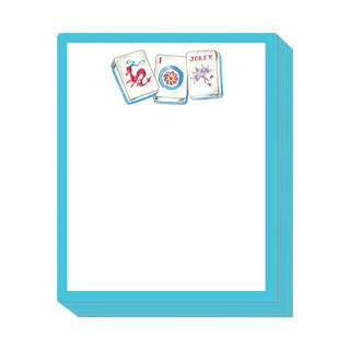 Tall Stack Pad, Handpainted Mahjong Tiles Blue