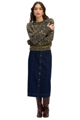 Ambrose Midi Skirt, Indigo