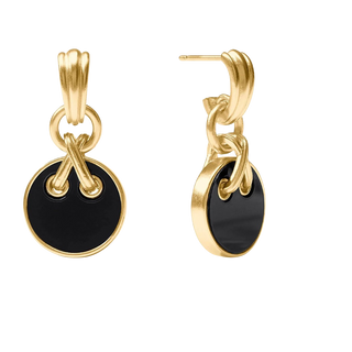 Essex Hoop & Charm Earring - Obsidian Black