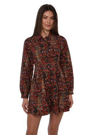 Marta LS Mini Dress, Harlequin Print