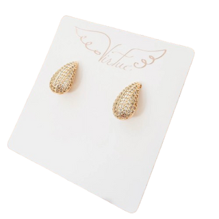 Pave Teardrop Stud