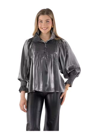 Charlotte Top - Black Tie, Black Tiemetallic Rayon