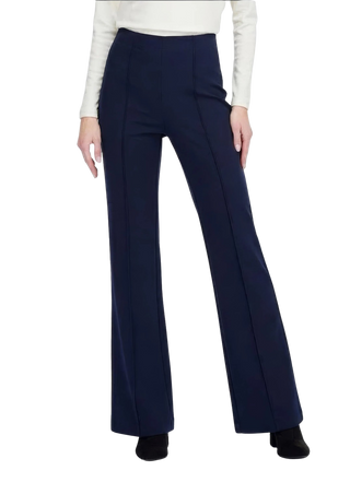 Front Seaming Ponte Knit Pant, Black