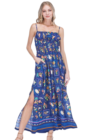 Cinched Waist Sundress, Tuscan Tiles