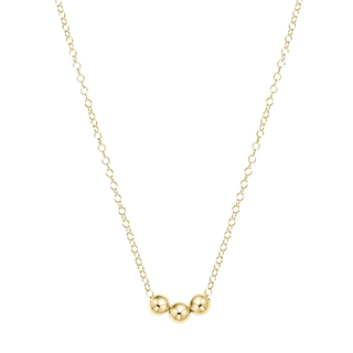 16" Gold Necklace - Joy (3mm Beads)