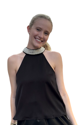 Pearl Collar Top, Blk