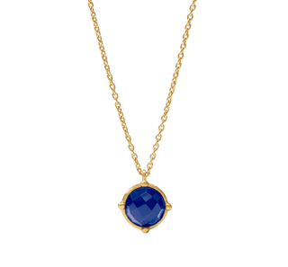 Honeybee Solitaire Necklace - Iridescent Sapphire Blue