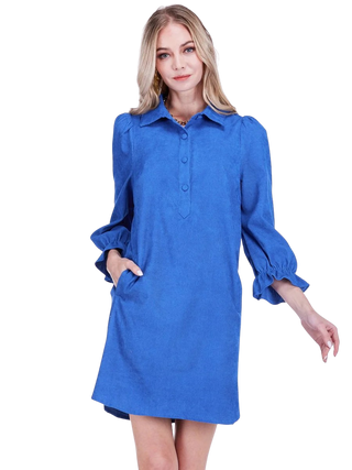 Placket Collar Dress, Royal
