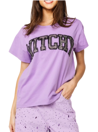 Purple & Black Plaid 'Witchy' Tee