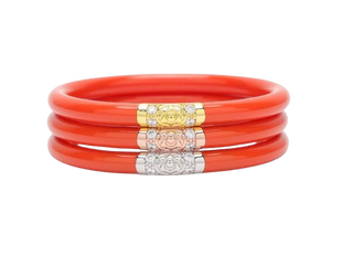 Three Kings All Weather Bangles, Coral