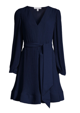 Liv Solid Pleat Dress, Navy